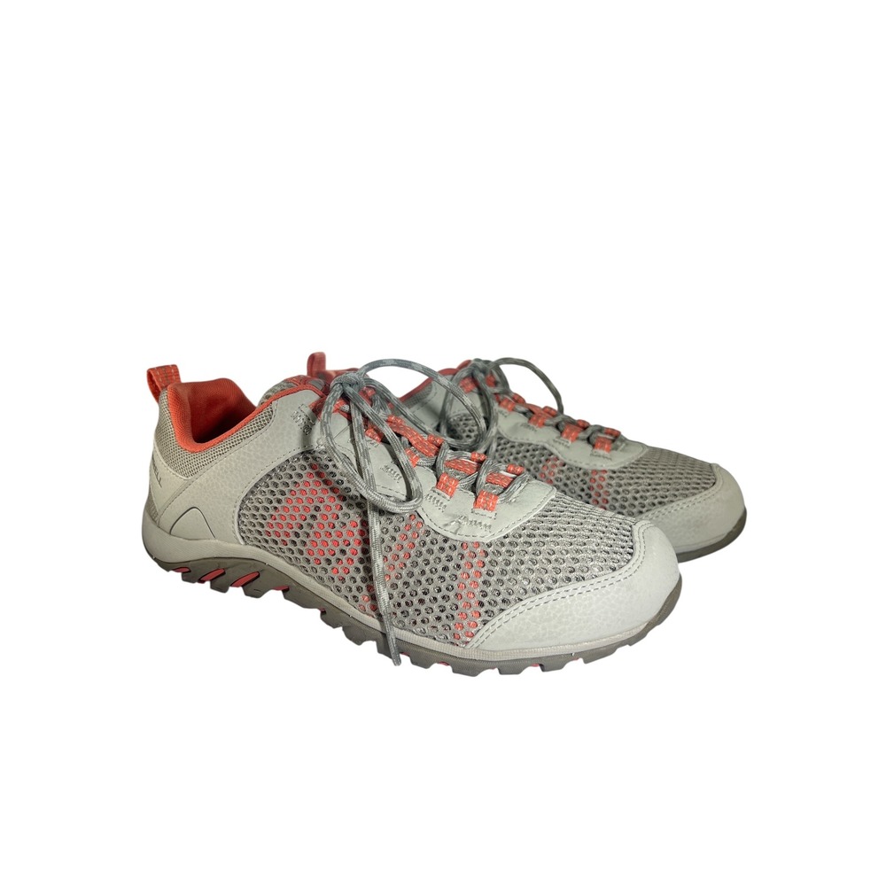 Merrell Womens Gray Coral‎ Mesh Lightweight Trail Hiking Shoes Sneakers